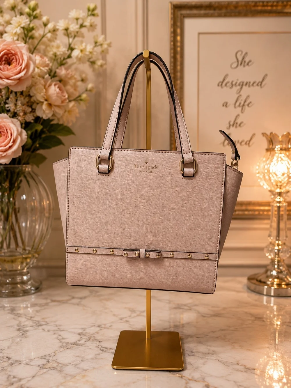 kate spade Blush Saffiano Leather Top-Handle Tote